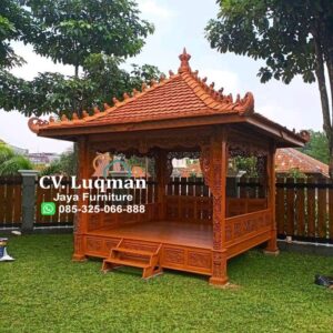Gazebo Minimalis Kayu Jati Ukir Jepara