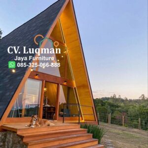 Rumah Kayu Jati Minimalis Segitiga Mewah
