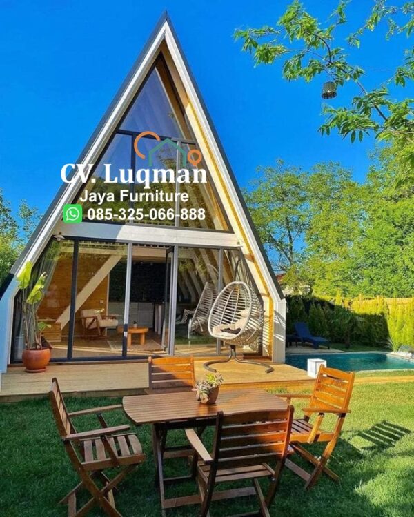 Rumah Glamping 2 Lantai Modern  Kayu Jati Jepara