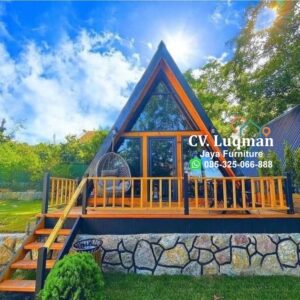Rumah Kayu Modern Triangle Full Jati Jepara