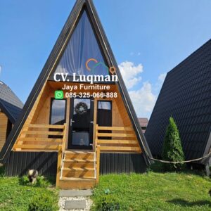 Rumah Glamping Kayu Jati TPK Minimalis