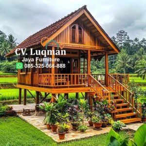 Rumah Panggung Moderen Mewah Kayu Jati
