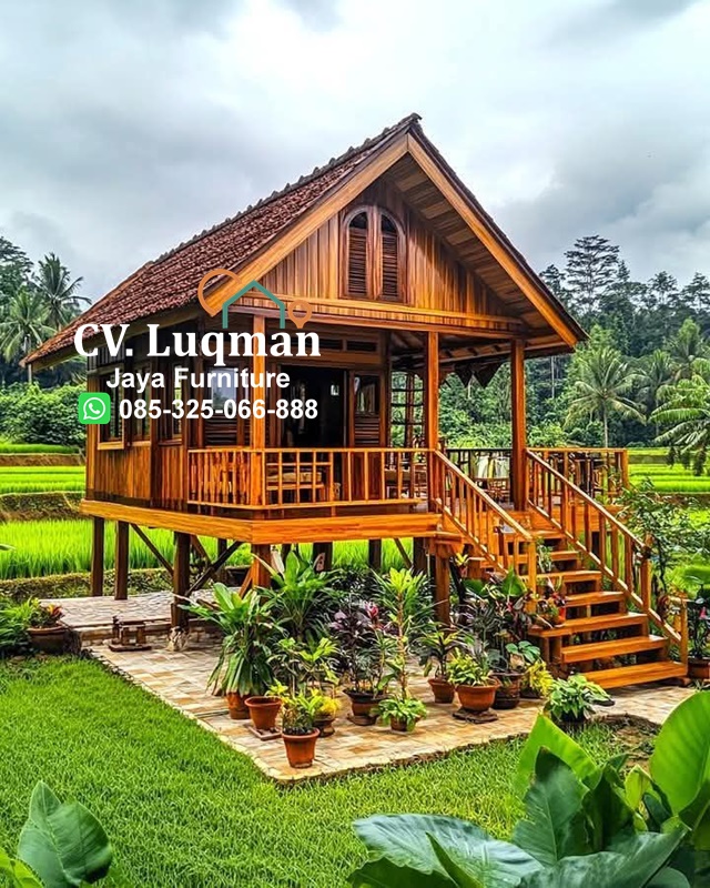 Rumah Panggung Moderen Mewah Kayu Jati