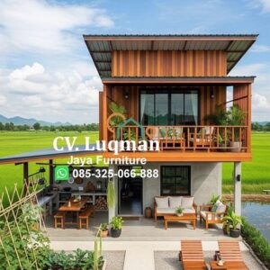 Rumah Panggung Kayu Jati Modern Luxurios