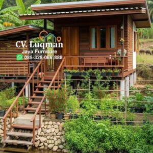 Rumah Panggung Unik Modern Kayu Jati