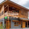 Rumah Panggung Kayu Jati Dua Lantai Modern