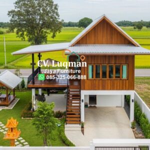 Rumah Kayu Panggung Minimalis Mewah