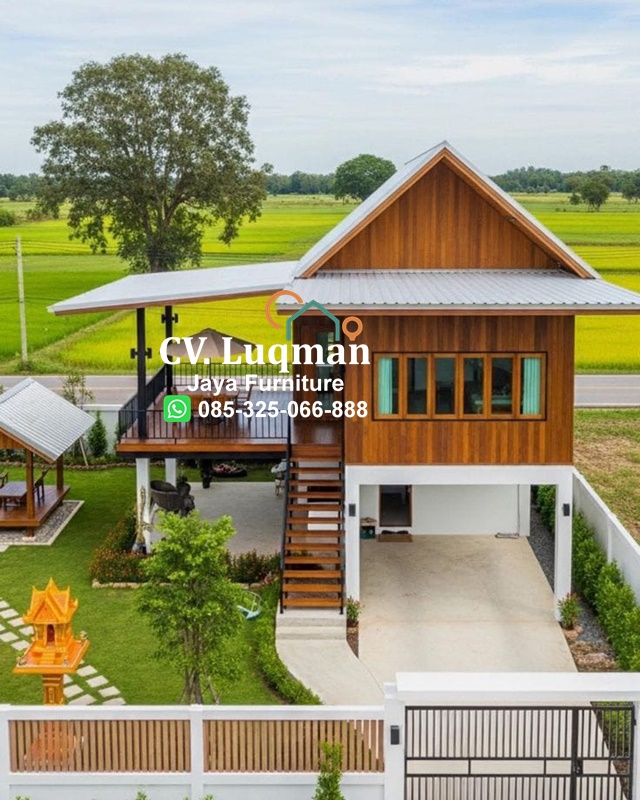 Rumah Kayu Panggung Minimalis Mewah