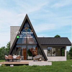 Rumah Segitiga Klasik Kayu Jati Jepara 2 Lantai