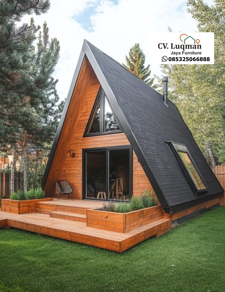 Jual Kabin Kayu A-Frame Cozzy | Rumah Segitiga Minimalis untuk Getaway Terbaik