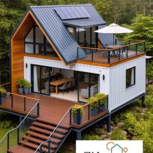Vila Kontainer Modular 2 Lantai Mewah | Desain Prefab Modern dengan Dek Rooftop