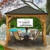 Gazebo Kayu Jati Tahan Cuaca dengan Atap Metal untuk Area Kolam dan Taman