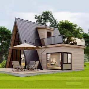 Rumah Segitiga 2 Lantai Dengan Rooftop Kayu Jati Karya Jepara