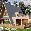Villa Cabin A-Frame Modern Eksklusif – Hunian Kayu Skandinavia Mix Box Design