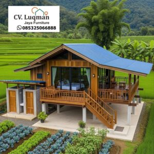 Rumah Panggung Kayu Jati Mewah Modern | Villa Resort Premium