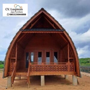 Rumah Lumbung Kayu Jati Minimalis – Cottage Panggung Tradisional