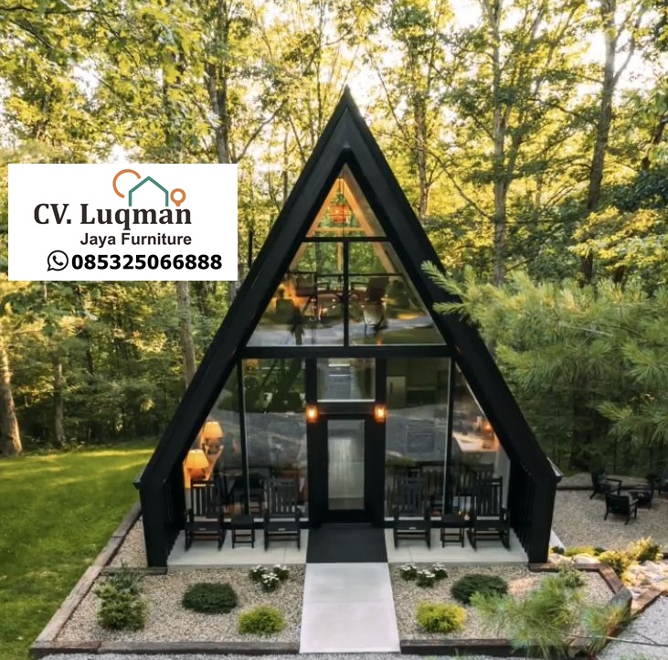 Rumah Segitiga 2 Lantai Mewah Kayu Jati Karya Jepara
