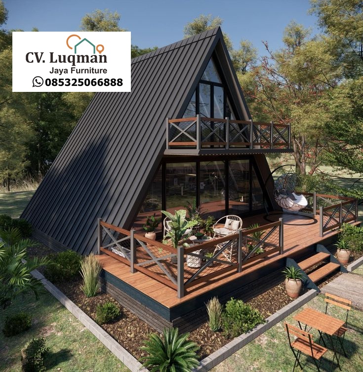 Arsitektur Puncak Estetika: Rumah Kayu A-Frame Ikonik, Perpaduan Sempurna Minimalis dan Megah.