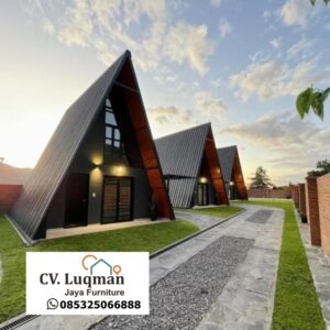 Klaster Kabin A-Frame Modern Futuristik – Desain Segitiga Eksklusif untuk Resort dan Villa