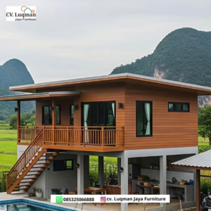 Rumah Kayu Jati Minimalis Modern- Hunian Eksklusif Bernuansa Alam