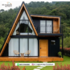 A-Frame House Modern Teak House:Harmoni Kemewahan Kontemporer dan Kekuatan Alami