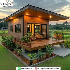 Hunian Modern Tropis : Rumah Kayu Jati Minimalis "The Sunset Terrace"