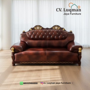 Kursi Tamu Kulit Mewah Klasik Ganesha dari CV. Luqman Jaya Furniture