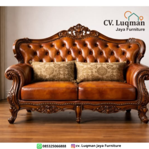 Sofa Kulit Premium Desain Klasik - Mewah, Nyaman, dan Tahan Lama