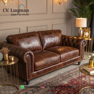 Sofa Kulit Sapi Asli-Chesterfield Genuine Leather
