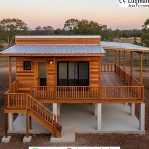 Rumah Kayu Jati Minimalis - Tipe Panggung Modern