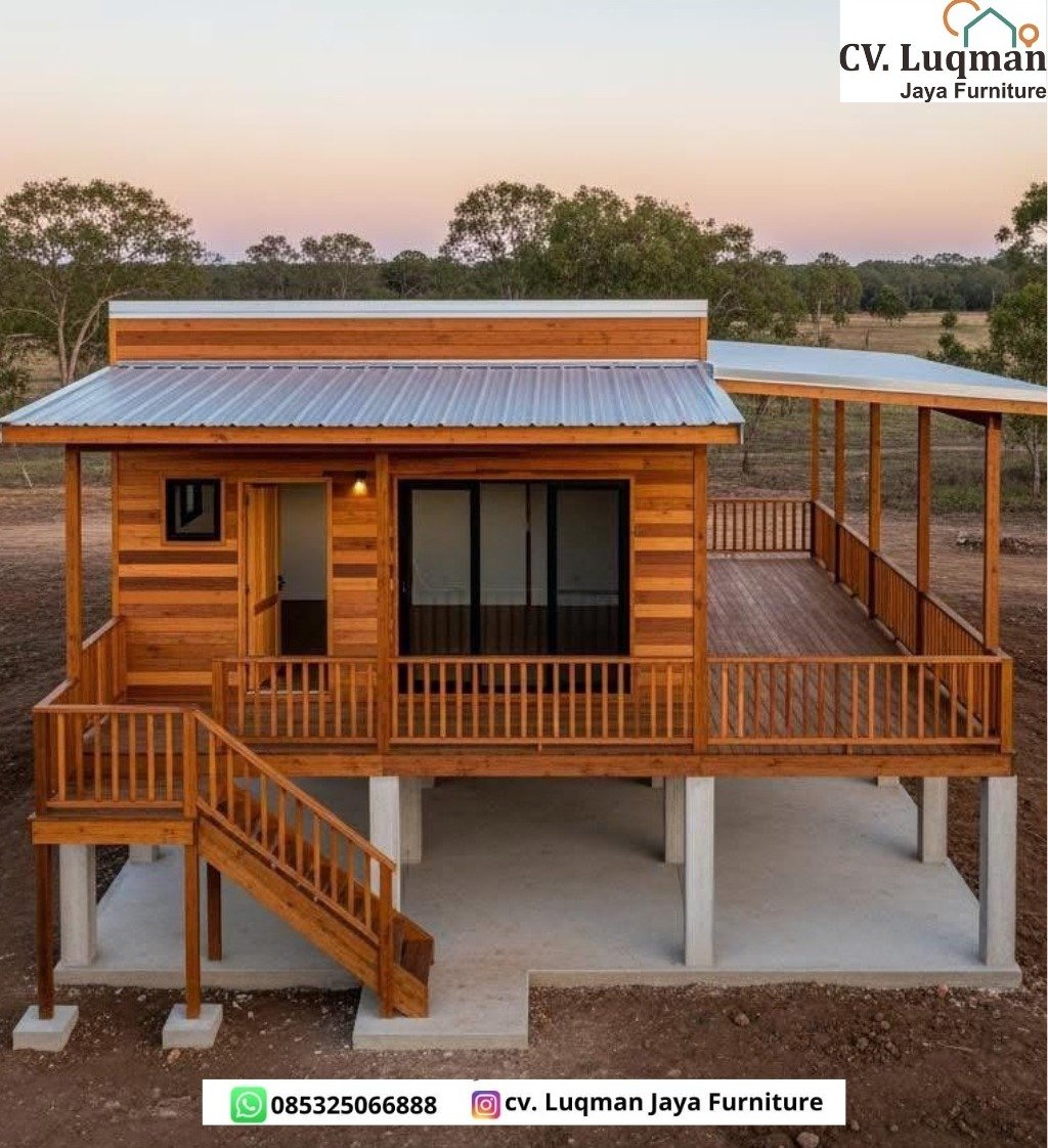 Rumah Kayu Jati Minimalis - Tipe Panggung Modern
