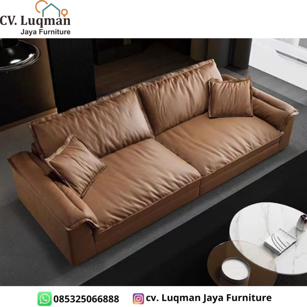 Menghadirkan Simfoni Kenyamanan dan Kemewahan: Minimalis Luxury Puffy Sofa dari CV. Luqman Jaya Furniture