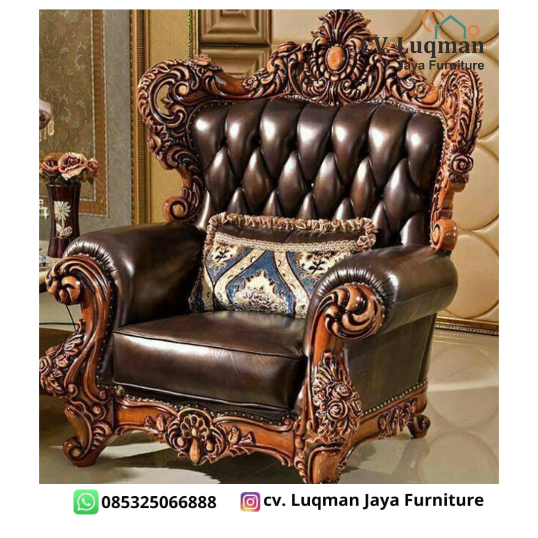 Mahakarya Estetika: Kursi Sofa Single Klasik Ukiran Jepara