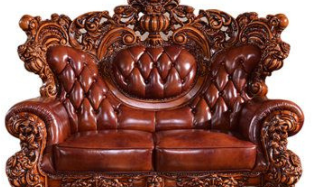 Mahakarya Sofa Kulit Ukir Jati