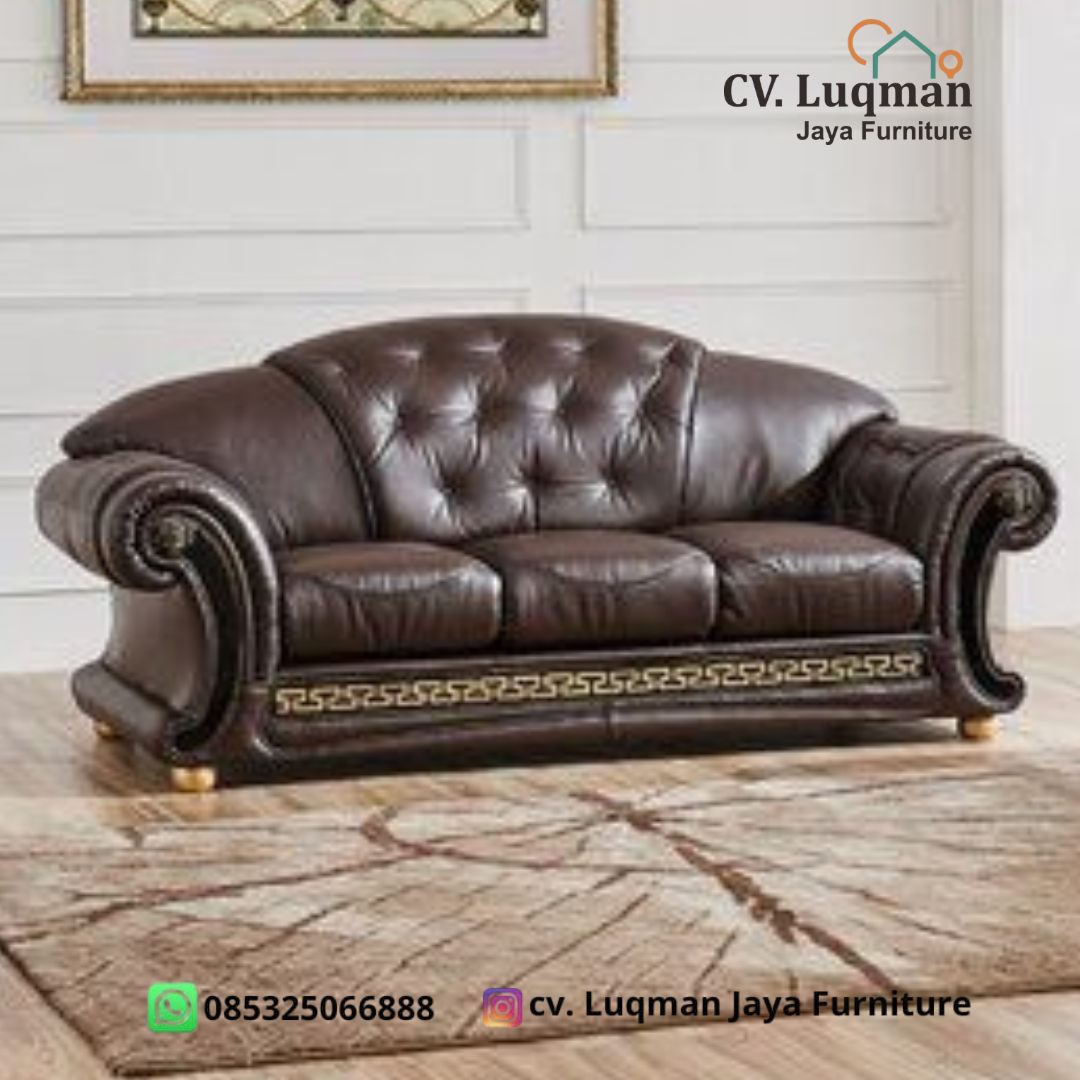 Sofa Tamu Klasik Mewah Seri Greek Gold dari CV. Luqman Jaya Furniture