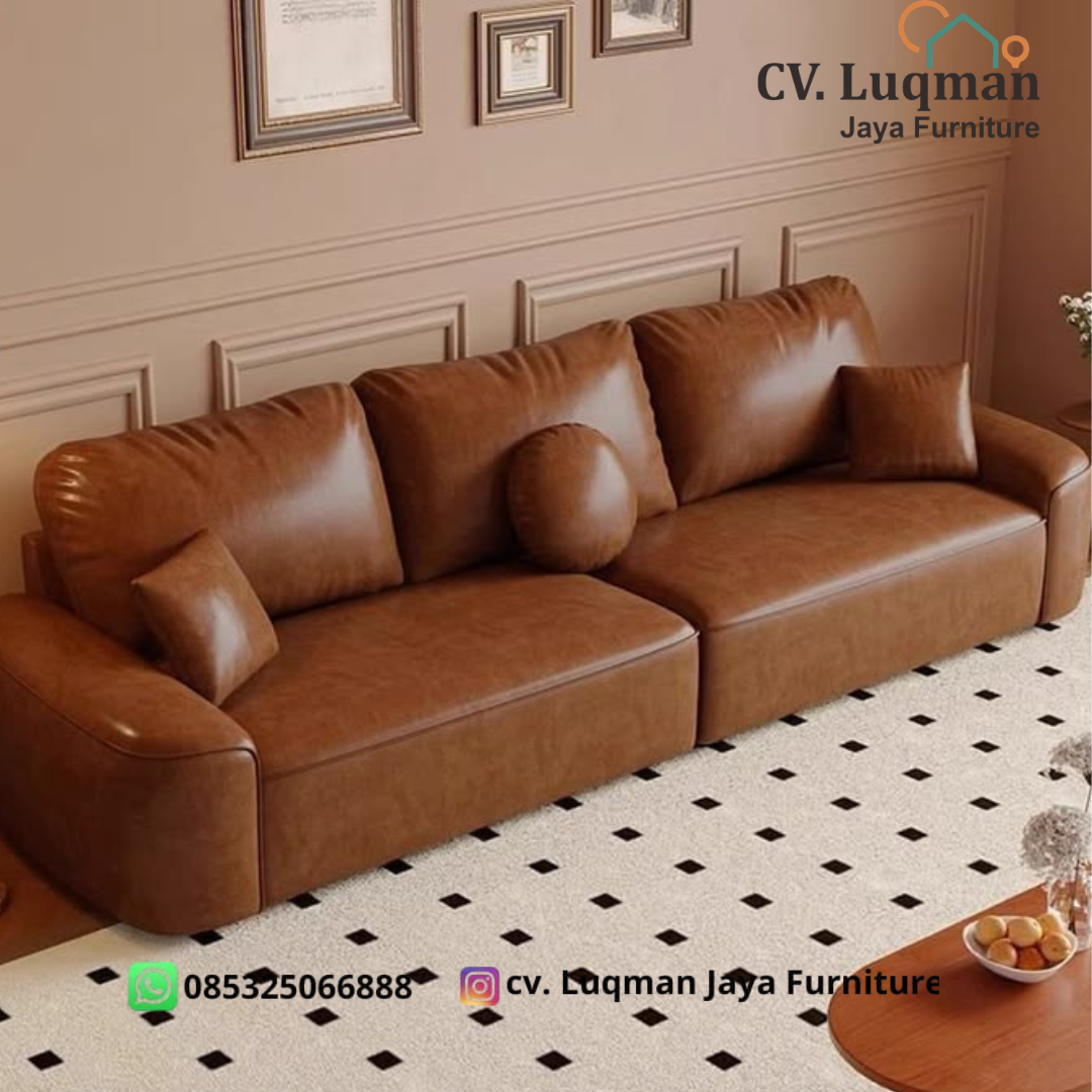 Hadirkan Nuansa Berkelas di Ruang Tamu Anda dengan Keanggunan Sofa Leather Mocca Series dari CV. Luqman Jaya Furniture!
