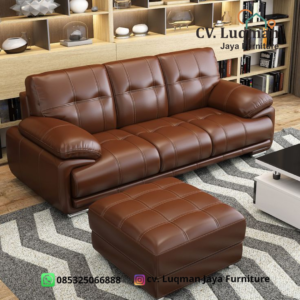 Sofa Kulit Minimalis Modern CV. Luqman Jaya Furniture: Perpaduan Sempurna Kenyamanan dan Estetika