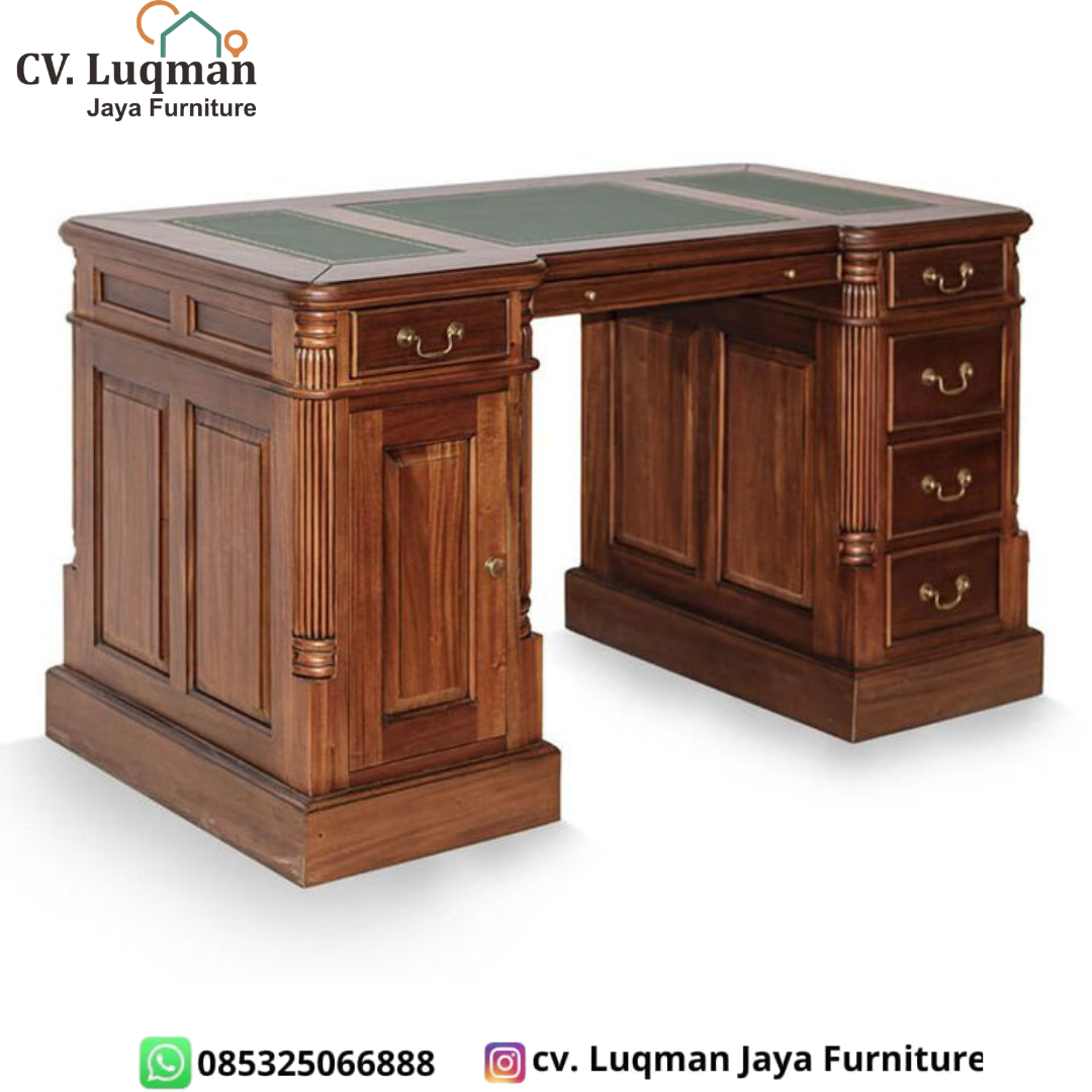 Meja Kerja Direktur Klasik Jati Asli Jepara - CV. Luqman Jaya Furniture