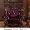 Sofa Singgasana Klasik Ukir Royal Burgundy – Kemewahan Eksklusif dari CV. Luqman Jaya Furniture
