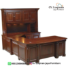 Meja Kantor U-Shape Eksekutif Klasik Kayu Jati - Meja Direktur Custom CV. Luqman Jaya Furniture
