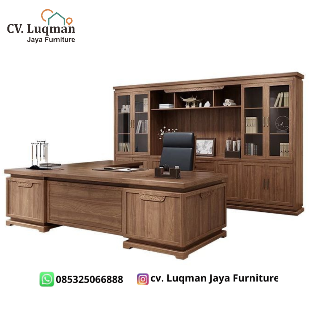 Set Meja Kantor Eksekutif CV. Luqman Jaya Furniture: Solusi Ruang Kerja Megah dan Nyaman