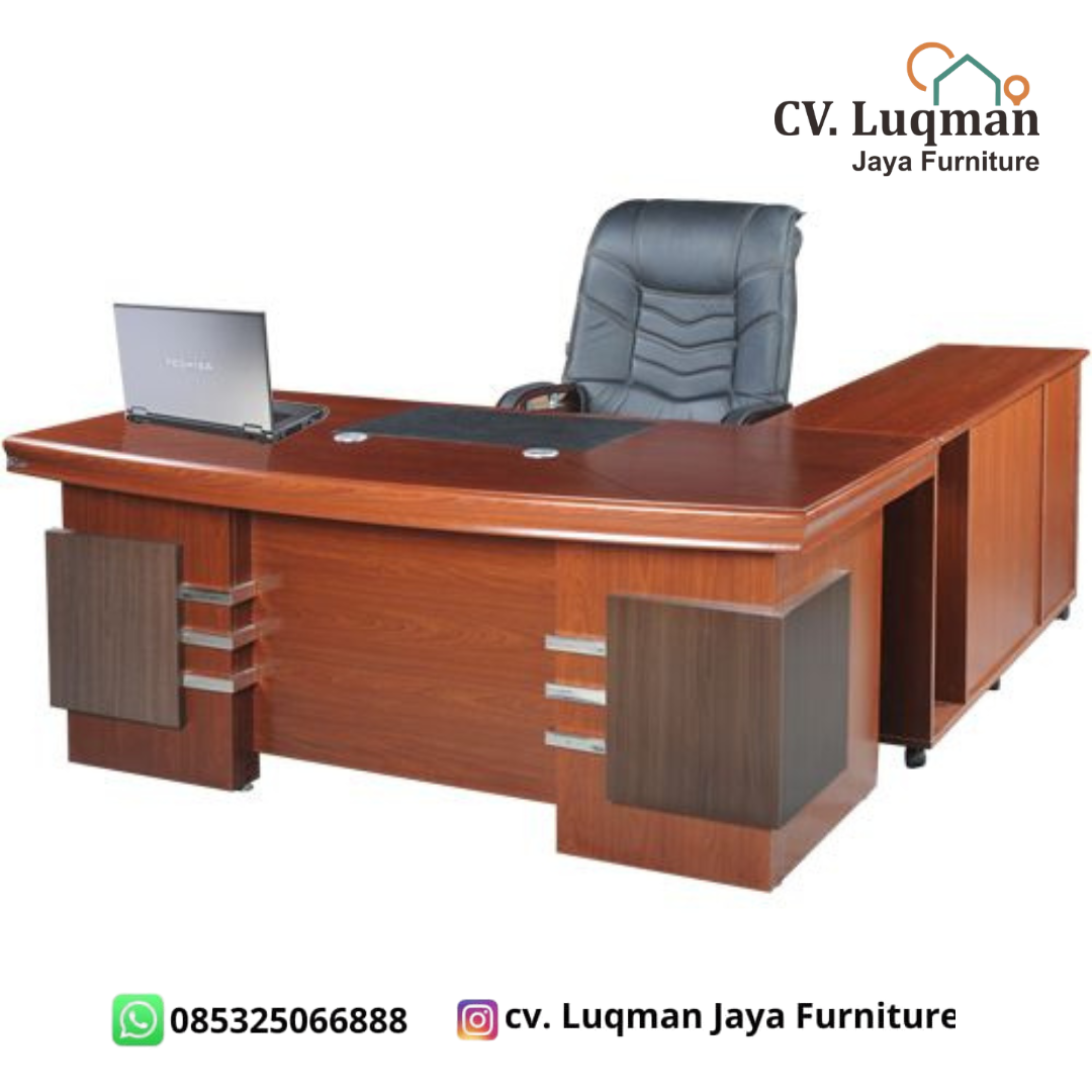 Meja Direktur Sudut L Eksklusif dari CV. Luqman Jaya Furniture