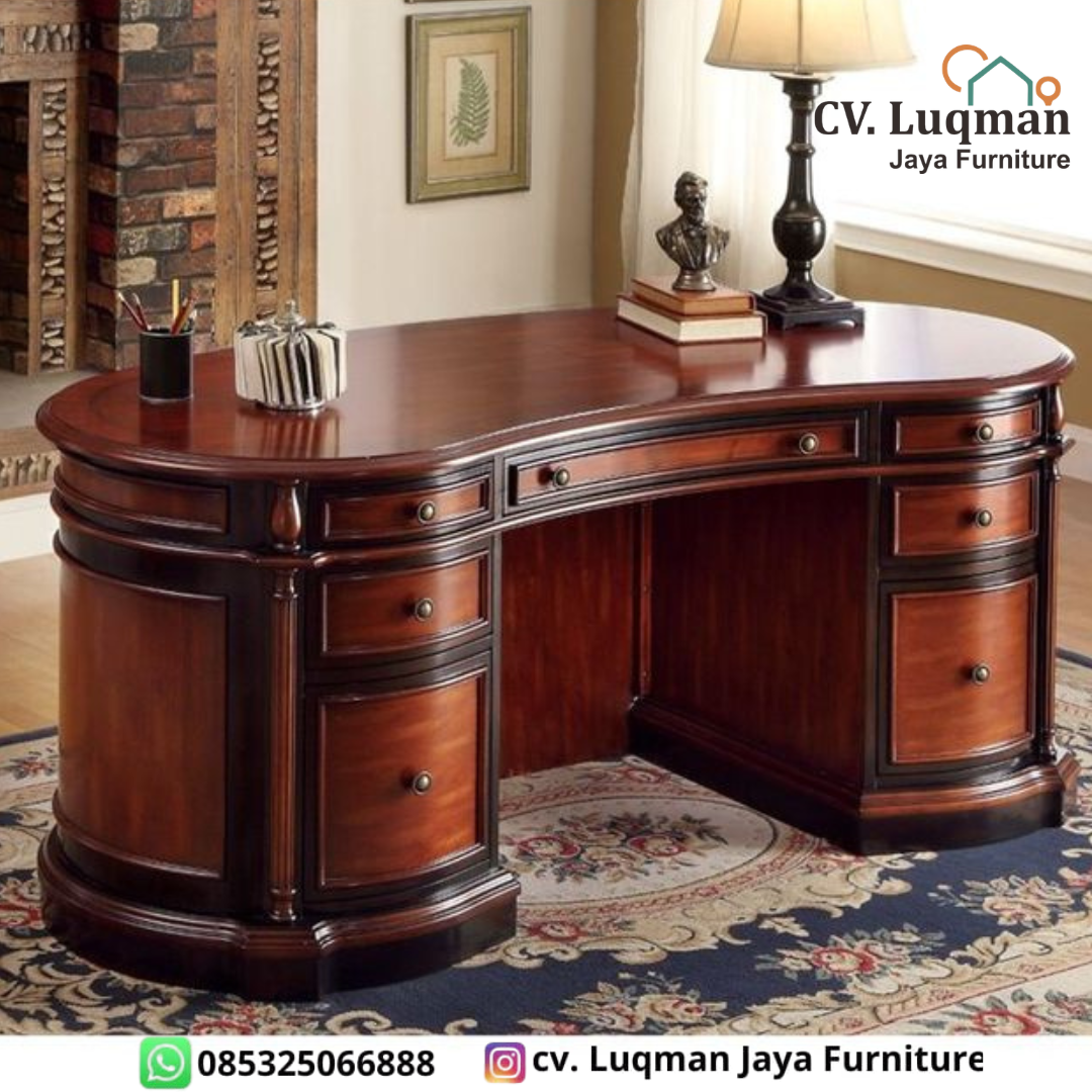 Meja Kidney Desk dari CV. Luqman Jaya Furniture