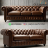Sofa Chesterfield Classic “The Royal Heritage”-Kulit Sapi Asli & Kayu Jati Solid