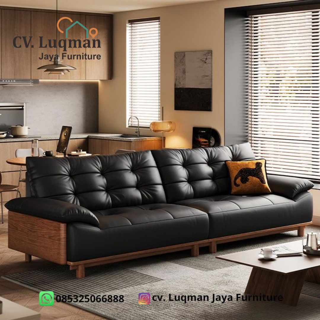 Menghadirkan Kemewahan Hakiki: Sofa Chesterfield Modern “The Luqman Heritage”- Perpaduan Sempurna Kulit Sapi Asli & Jati Perhutani