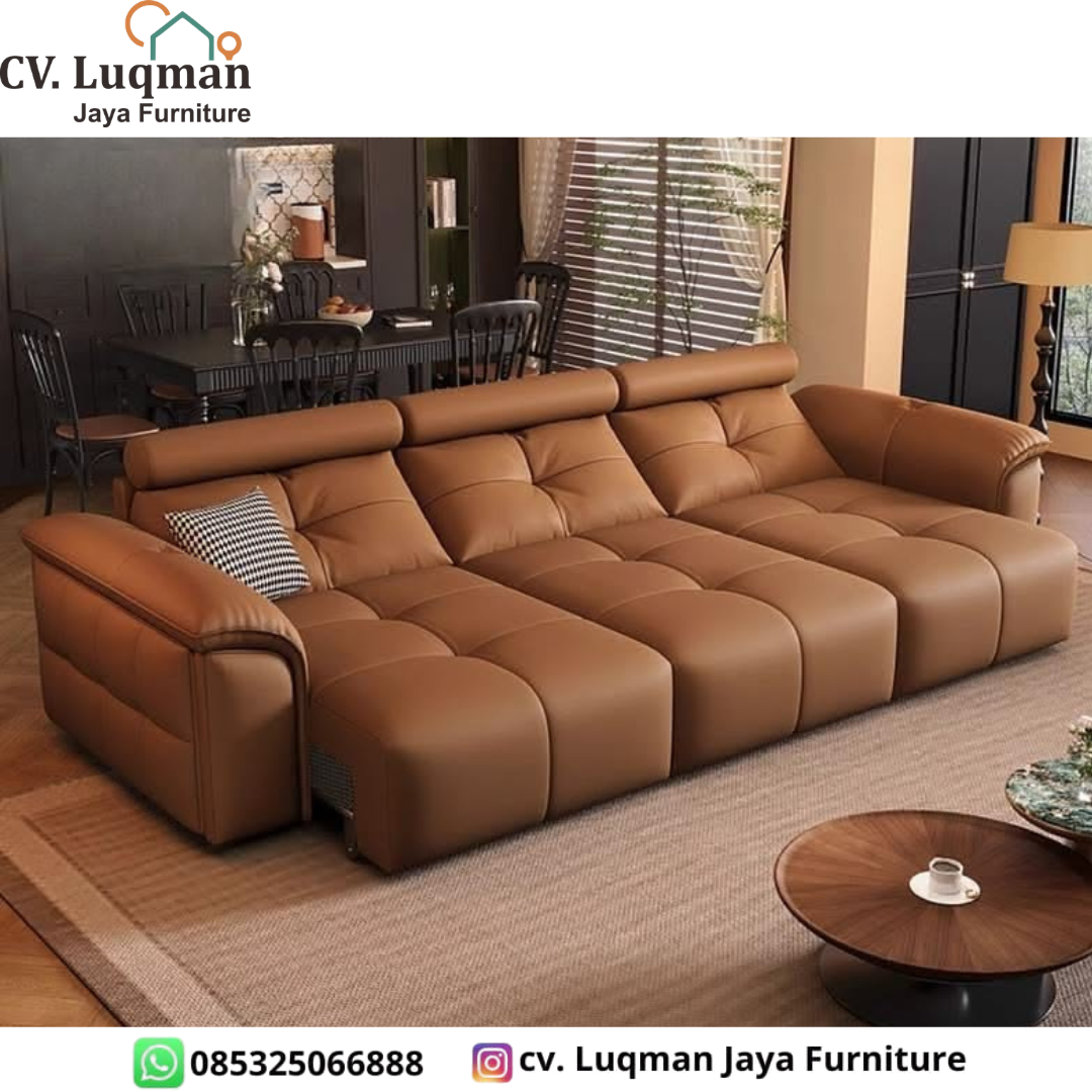 Elegansi Abadi dalam Ruang Tamu Anda: Sofa Kursi Tamu Jati Premium Leather Luxury Series