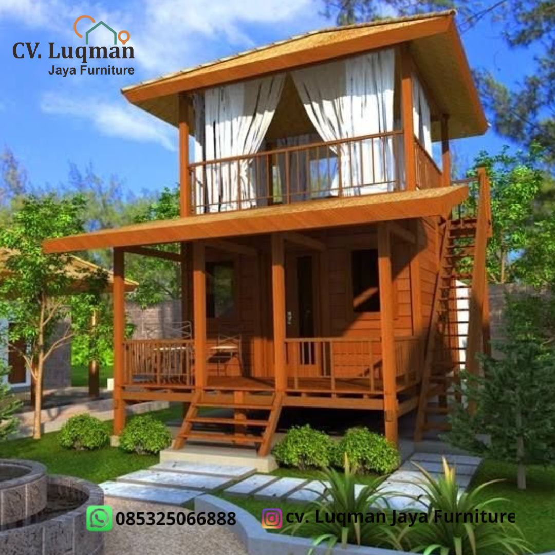 Rumah Kayu Jati 2 Lantai Eksklusif_Menghadirkan Kemewahan Alami