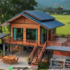 Rumah Kayu Minimalis Modern Panggung  – Keindahan Alami Premium dari Kayu Jati Grade B