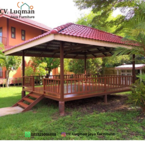Gazebo Pavilion Minimalis Kayu Jati Perhutani Cv Luqman Jaya Furniture