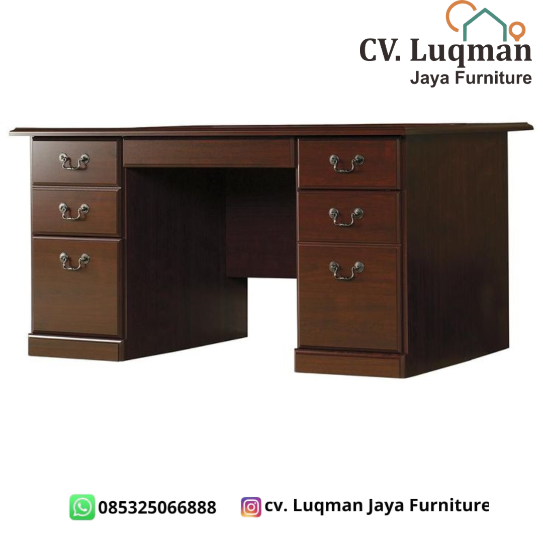 Meja Direktur Double-Pedestal Cantik dari CV. Luqman Jaya Furniture